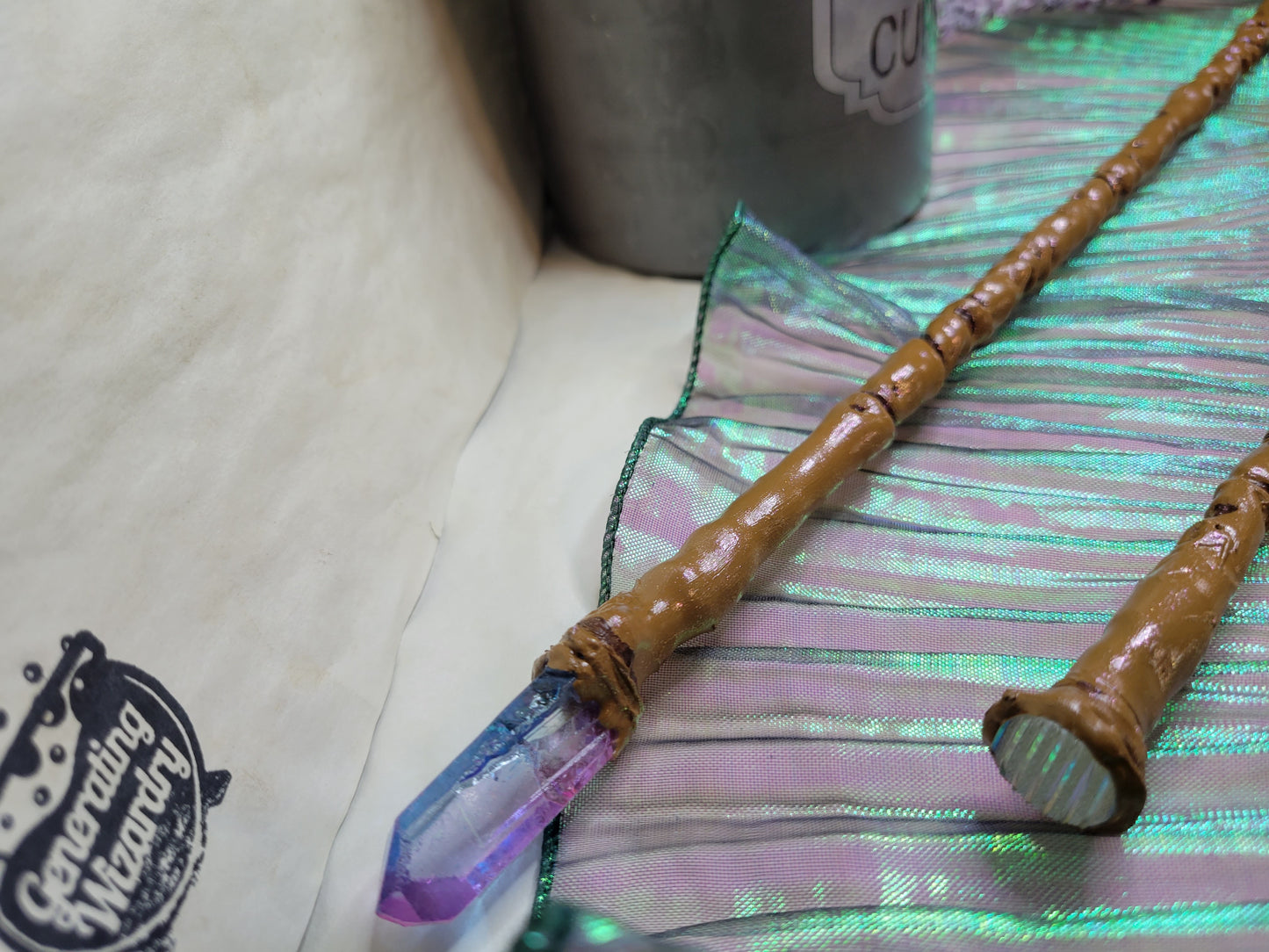 Pinkle Blue Crystalwood Magic Wiccan Wizard Witch Sorcerer Wand