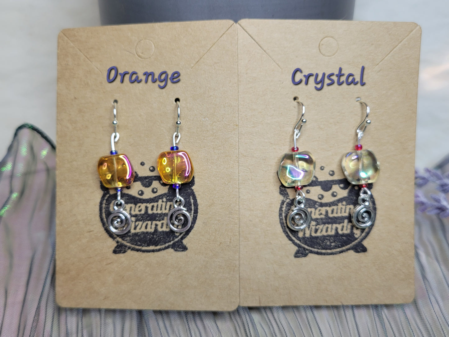 Reflective Magic Stone Ceremonial Earrings