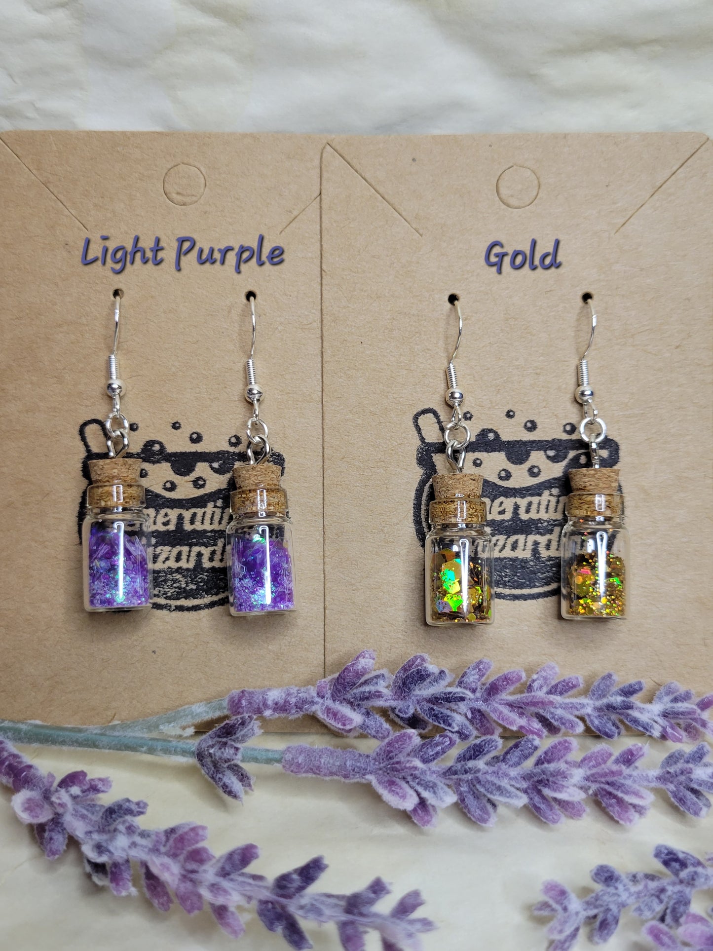 Hypoallergenic Holographic Magic Vial Earrings