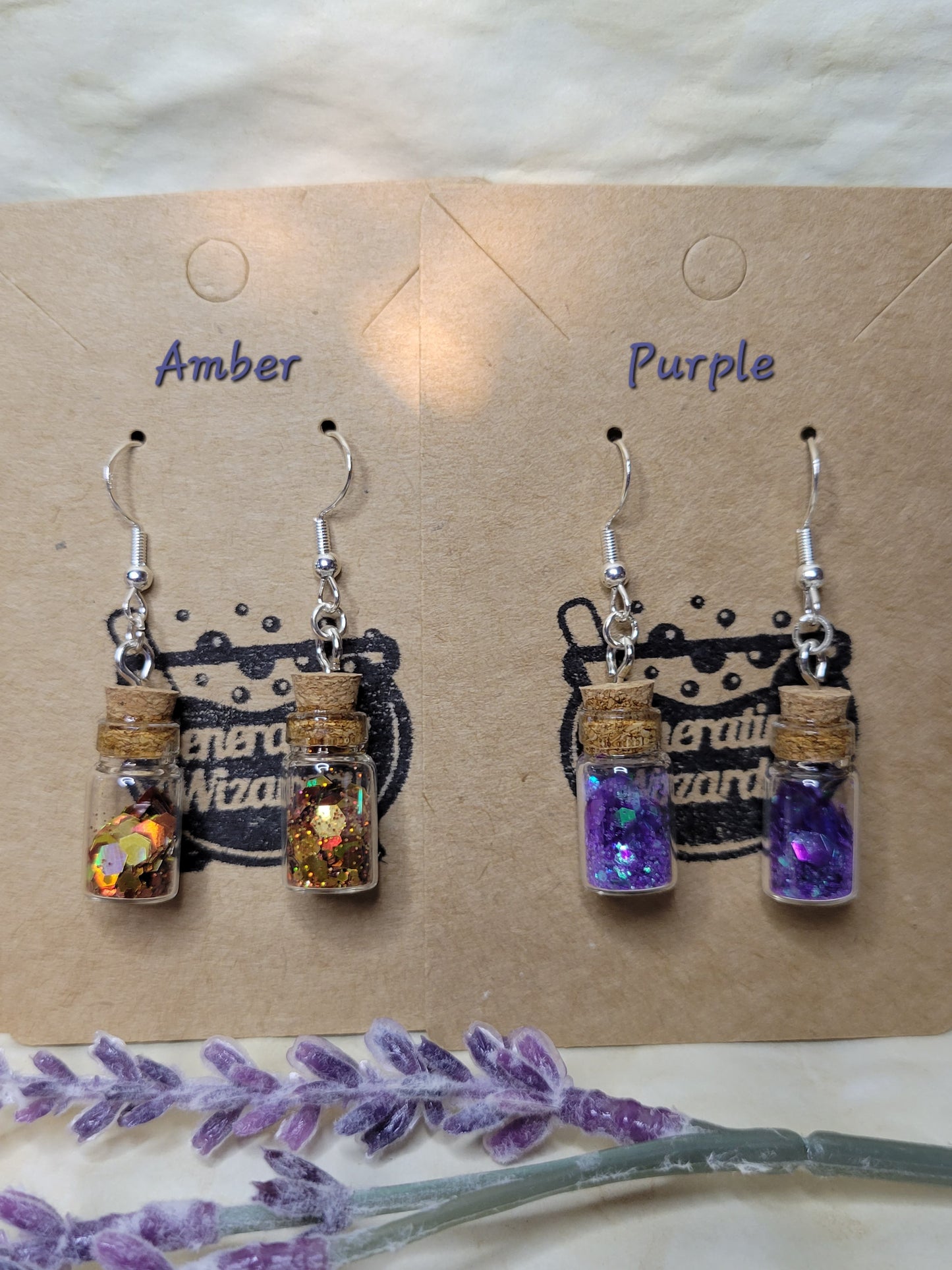 Hypoallergenic Holographic Magic Vial Earrings